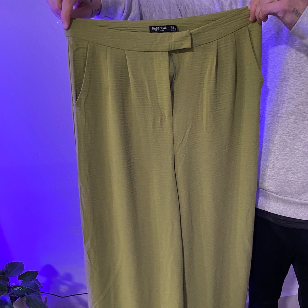 Textured Tailored Wide Leg Pants